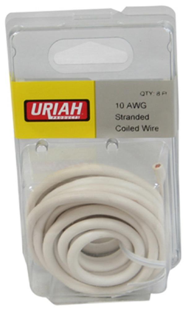 8" WHT 10AWG Auto Wire