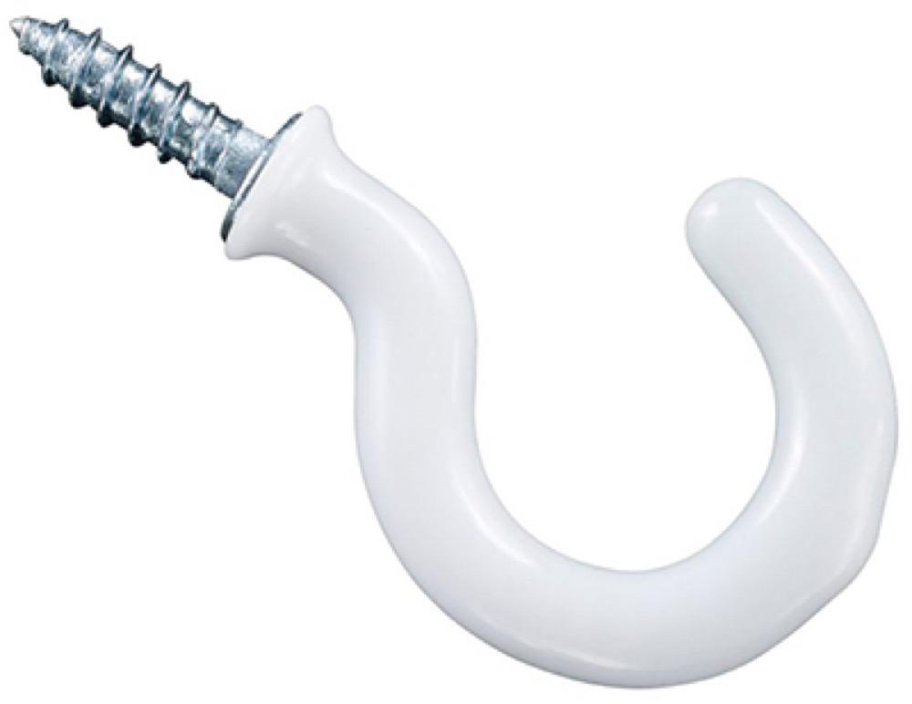 30PK 1" WHT Cup Hook