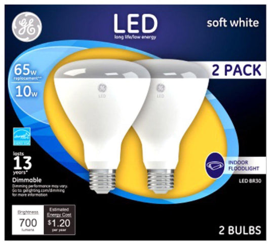 GE 2PK 10W SW BR30 Bulb