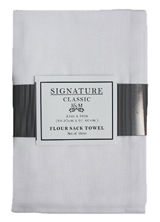 3PK WHT Flour Sac Towel
