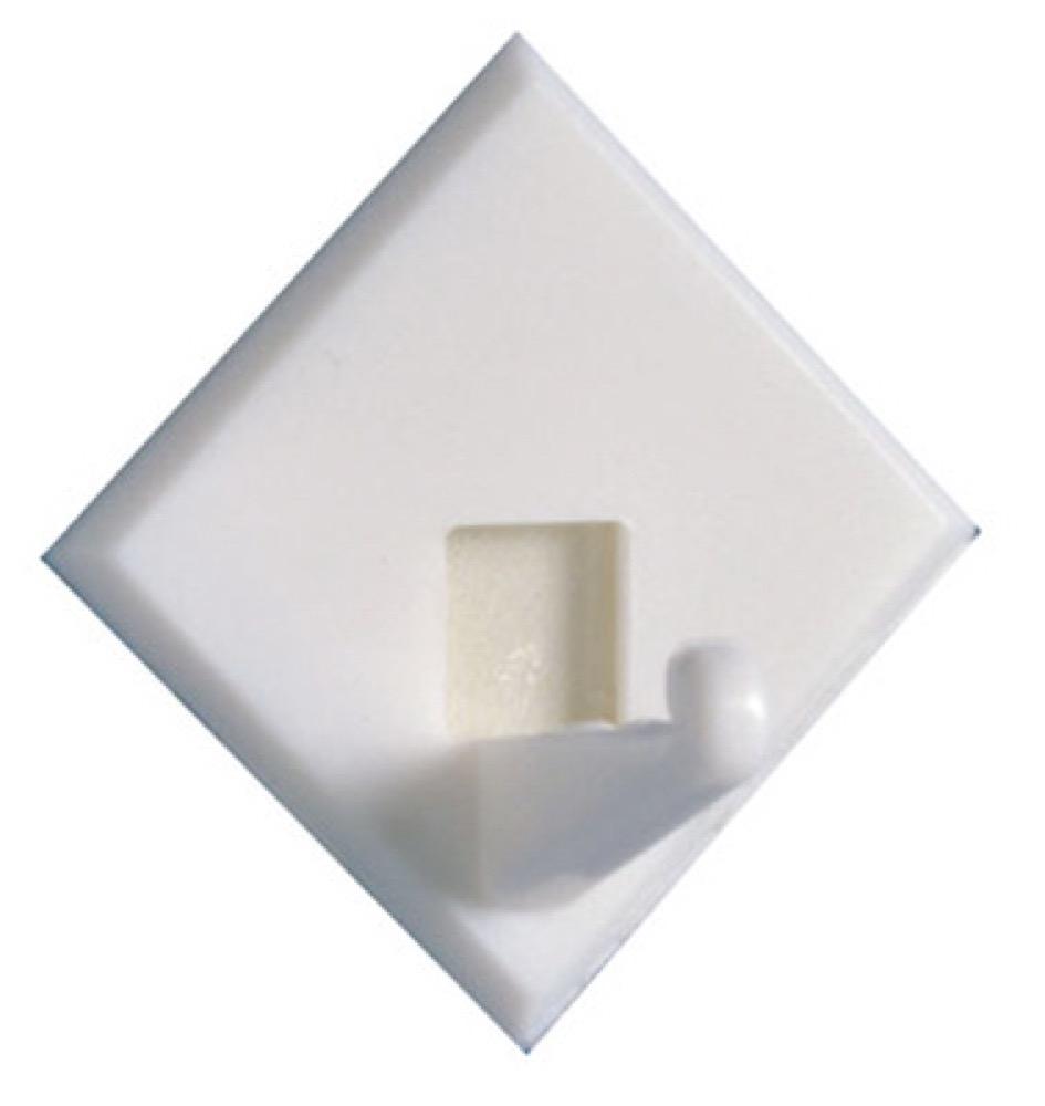 9PK WHT Plas Adhes Hook
