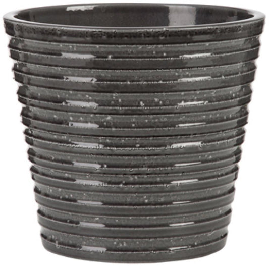 5" GRY Cera Ind Planter