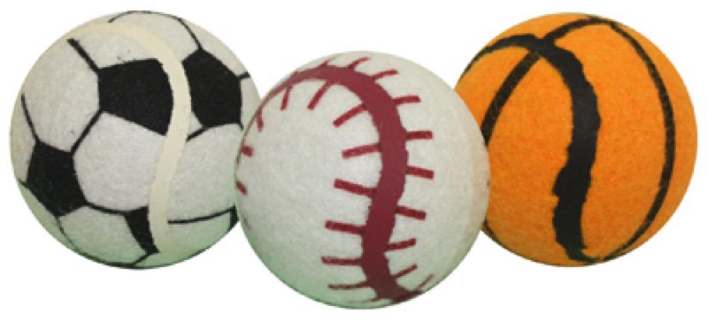 3PK 2.5"Tennis Ball Toy