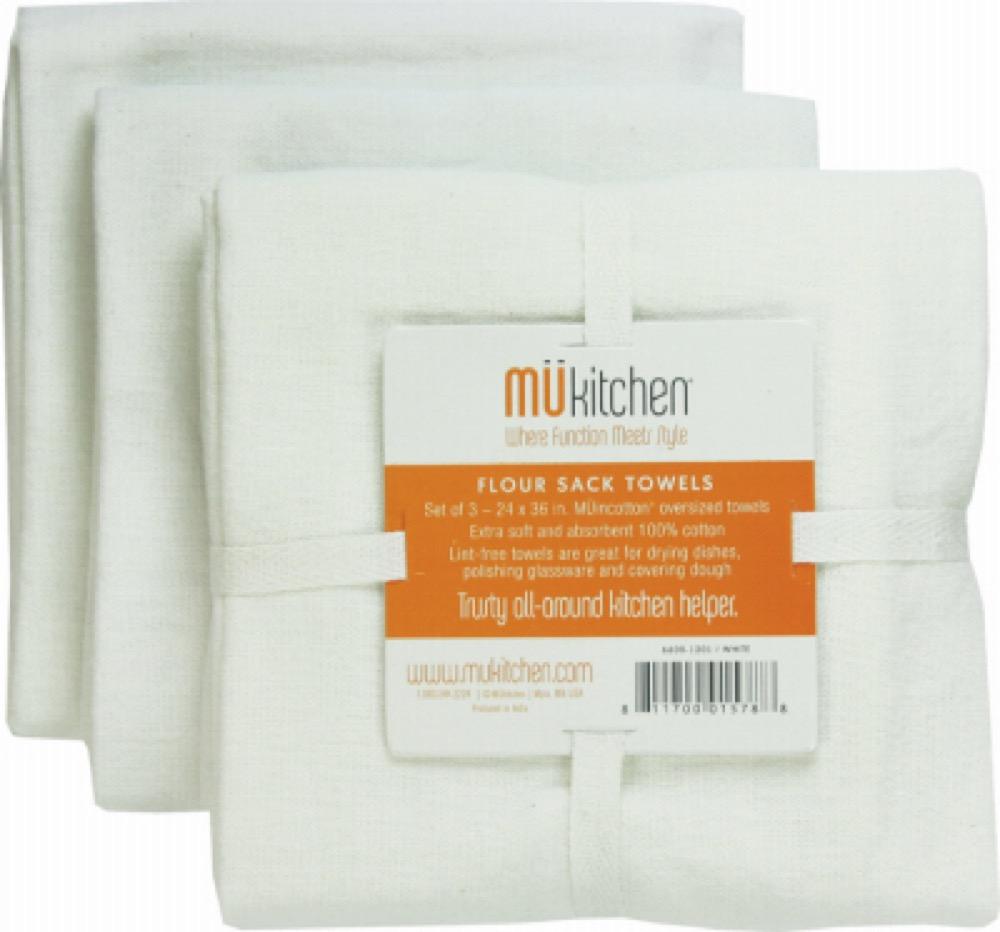 3PK WHT FlourSack Towel