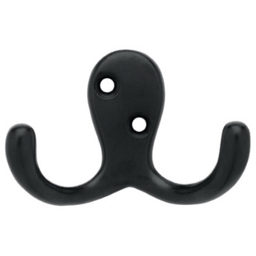 2PK BLK DBL Robe Hook