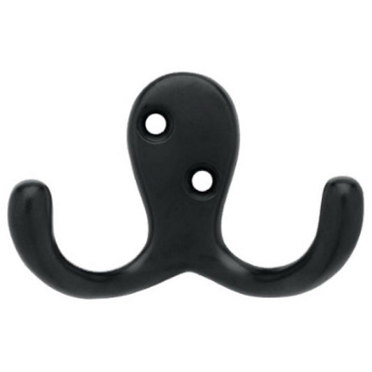 2PK BLK DBL Robe Hook