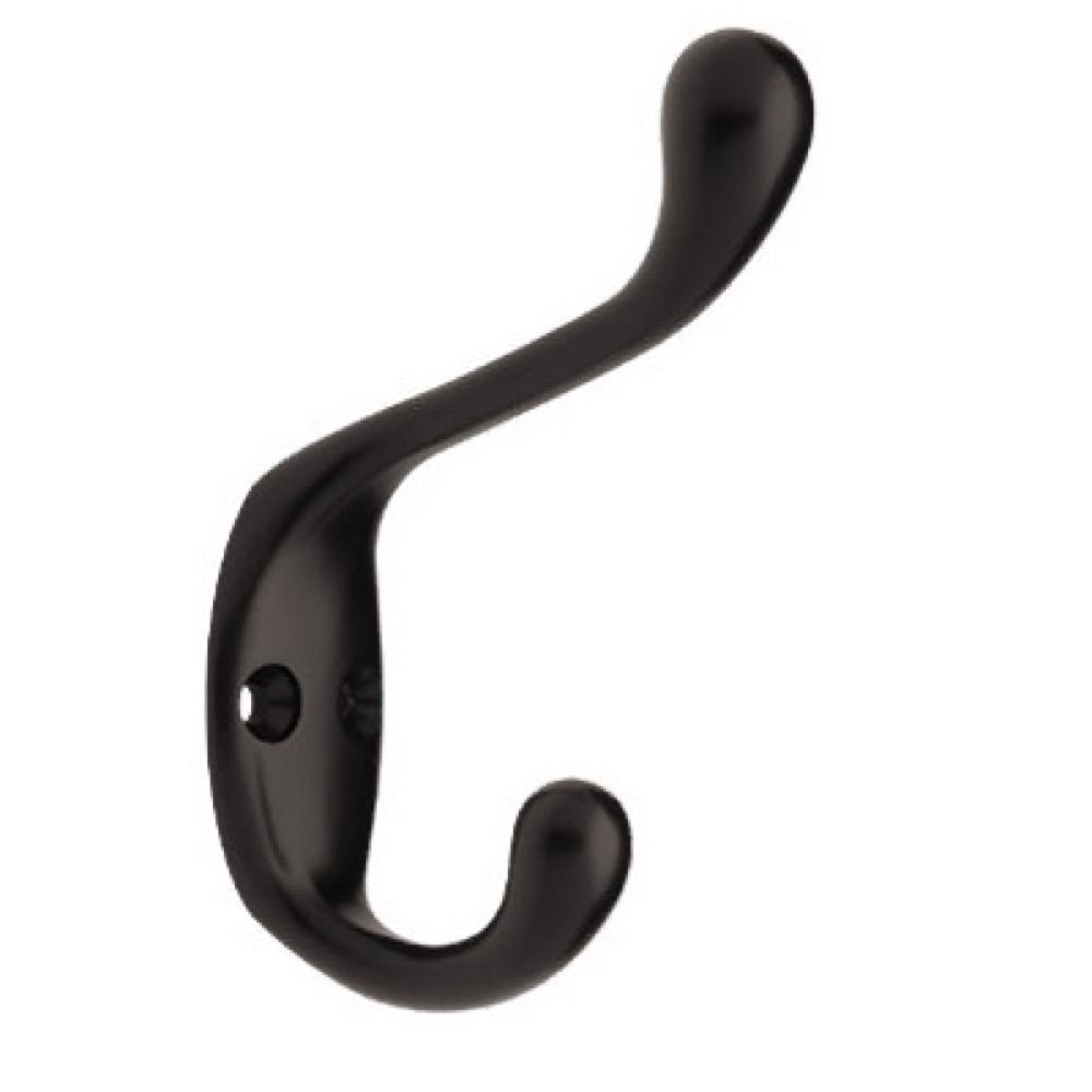 3" BLK HD Coat/Hat Hook