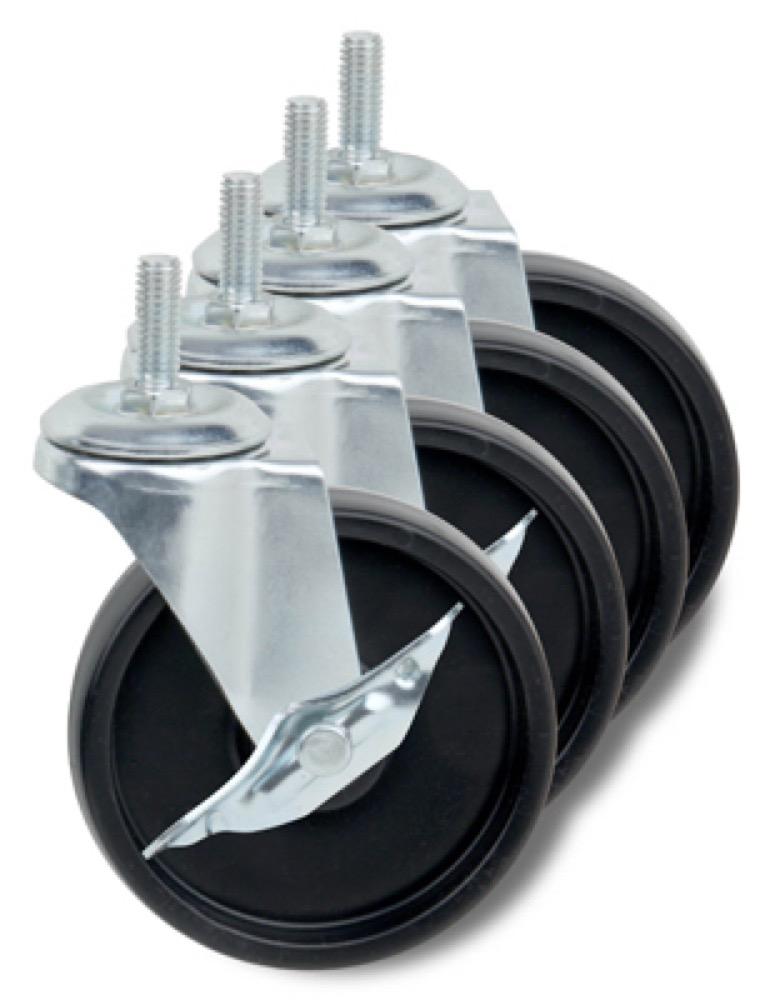 4PK 4" BLK/CHR Casters