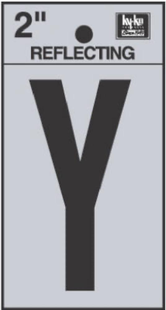 2" BLK Refl Letter Y