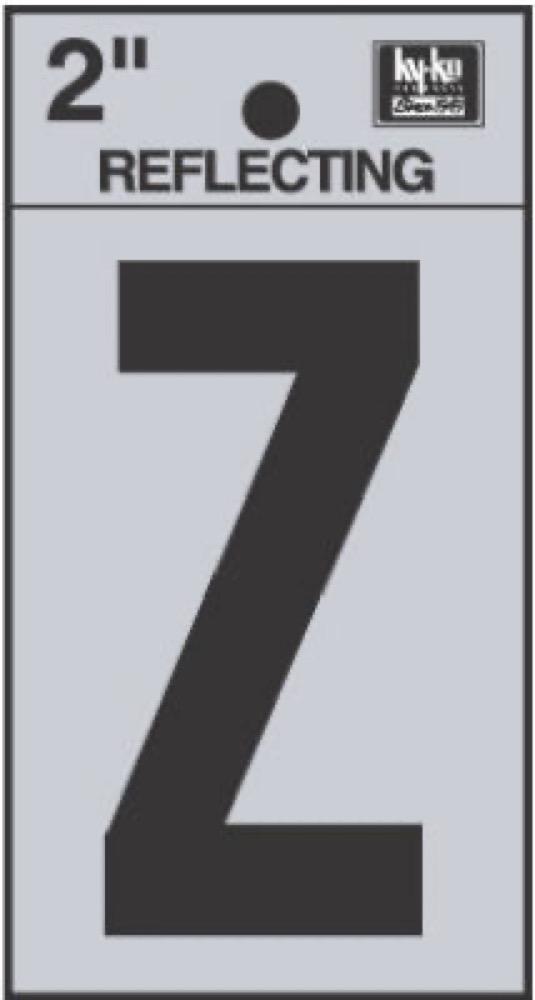 2" BLK Refl Letter Z