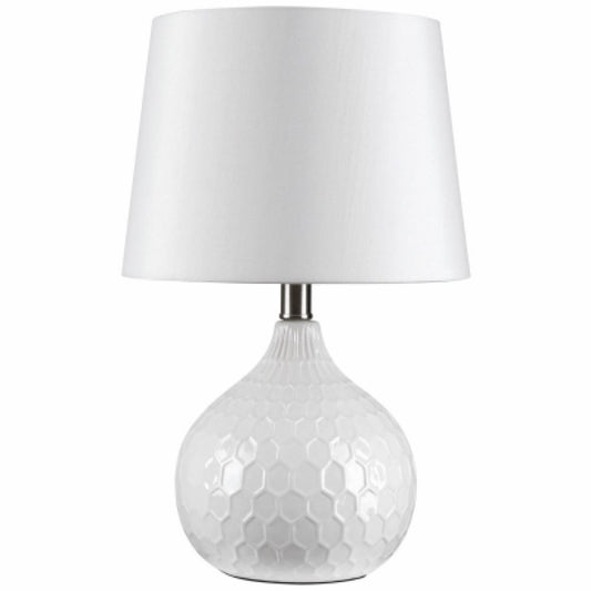 17.5" WHT Ceramic Lamp