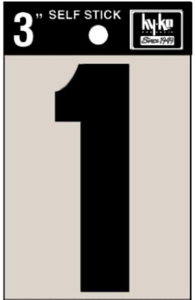 3" BLK Adhes Number 1