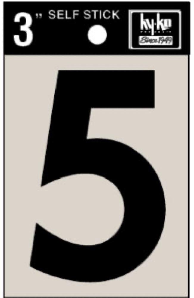 3" BLK Adhes Number 5