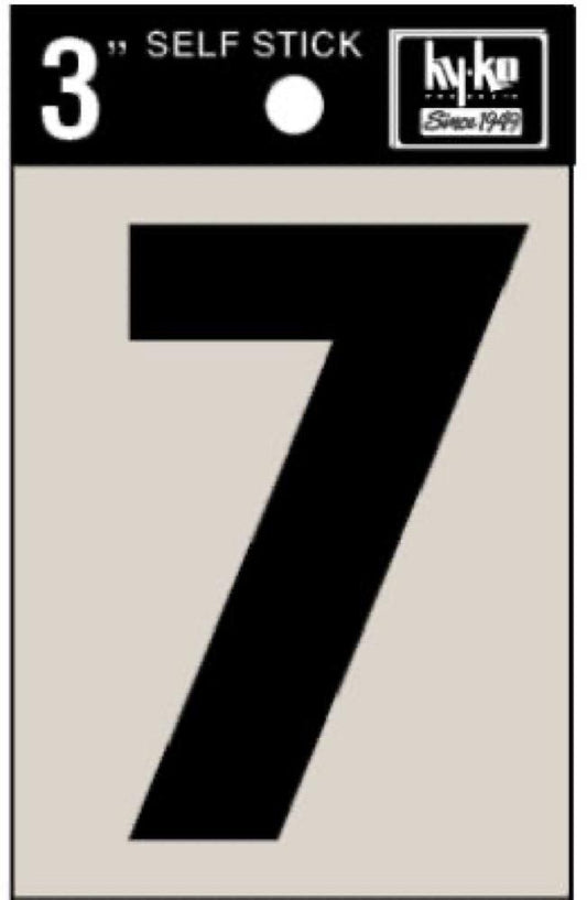 3" BLK Adhes Number 7