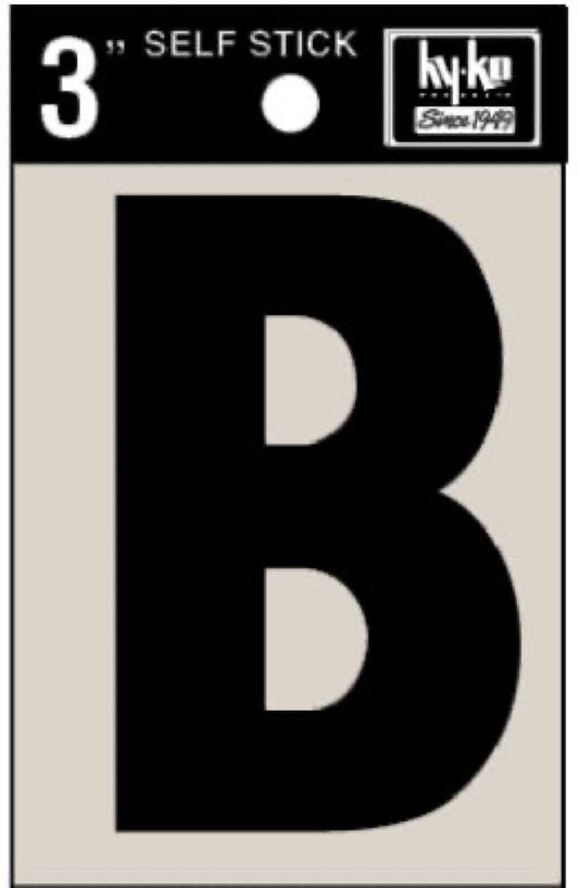 3" BLK Adhes Letter B