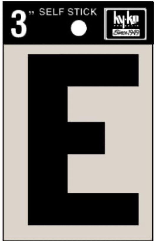 3" BLK Adhes Letter E