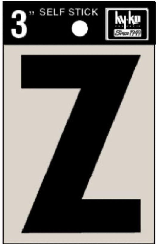 3" BLK Adhes Letter Z