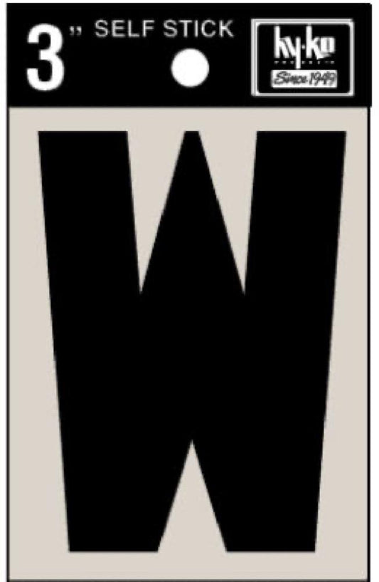 3" BLK Adhes Letter W