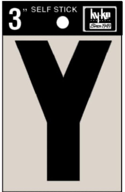 3" BLK Adhes Letter Y