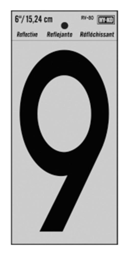 6" BLK Refl Number 9