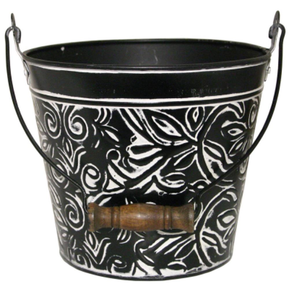8" Char Floral Planter