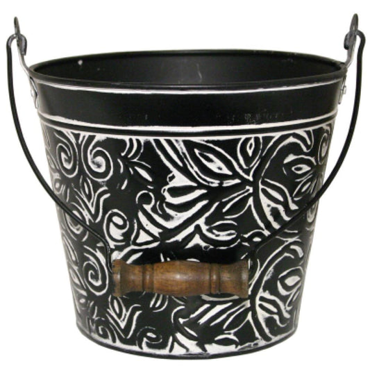 8" Char Floral Planter