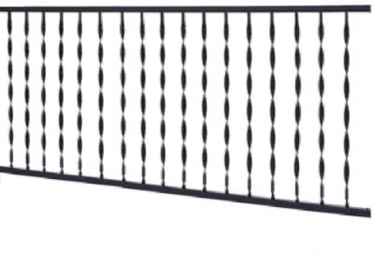 6' BLK Windsor Rail 4"