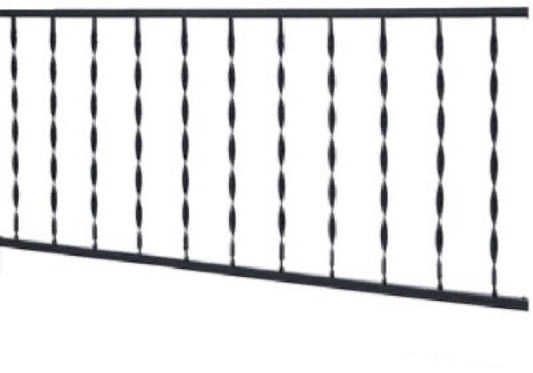 6' BLK Windsor Rail 6"