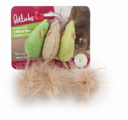 3PK Blind Mice Cat Toy
