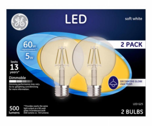 GE 2PK 5W SW G25 Bulb