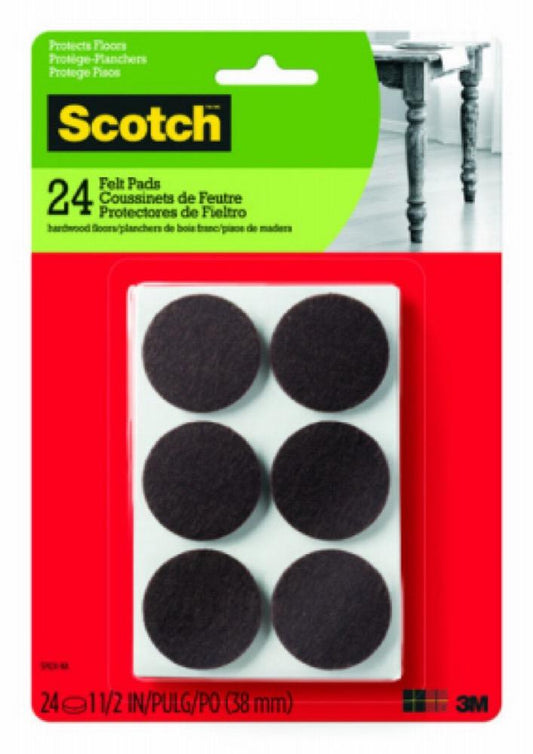 24CT 1.5" BRN Felt Pads