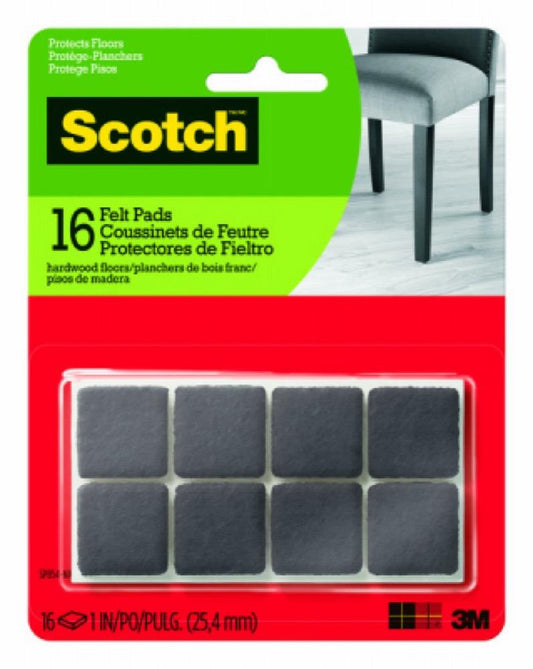 16CT 1" BRN Felt Pads