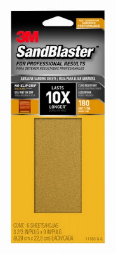 6PK 180G Sandpaper