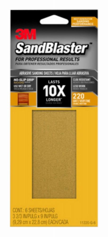 6PK 220G Sandpaper