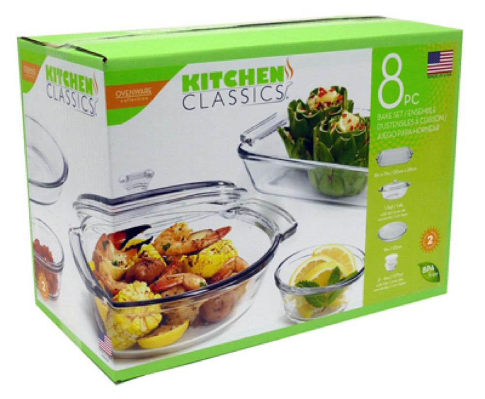 8PC Glass Bake Set