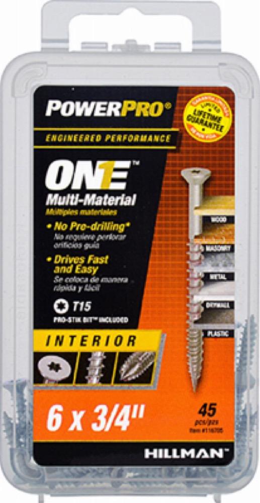 45PK 6x3/4 FH INT Screw