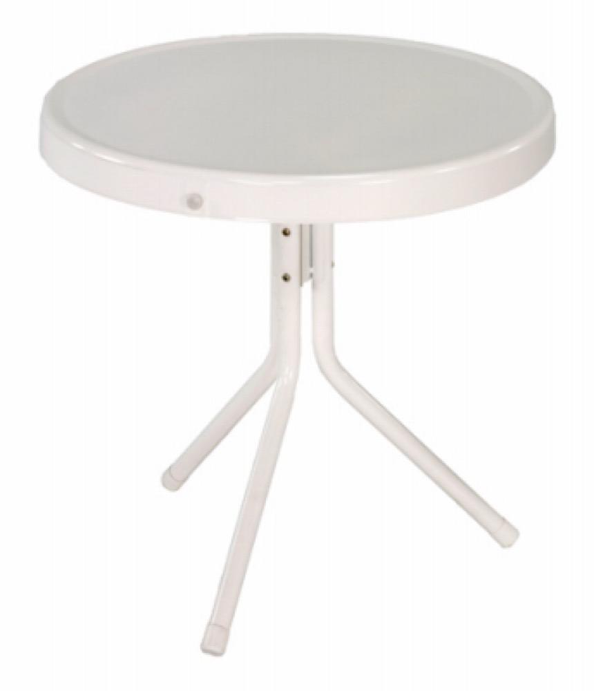 20" WHT RND Retro Table