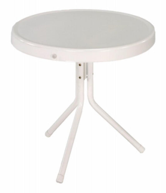 20" WHT RND Retro Table