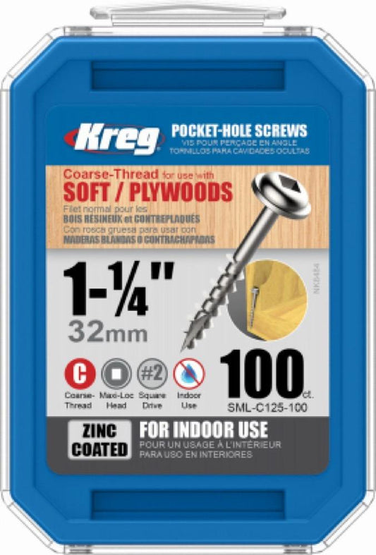100PK 1.25" Pock Screws