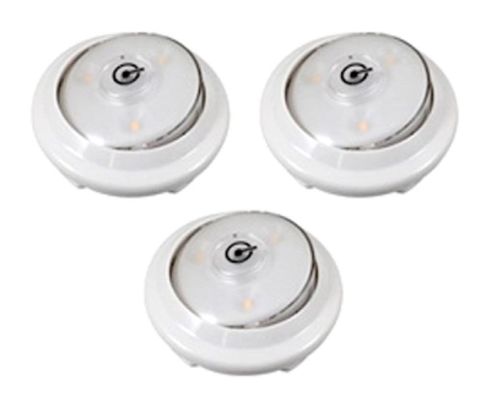 3PK WHT LED Puck Light