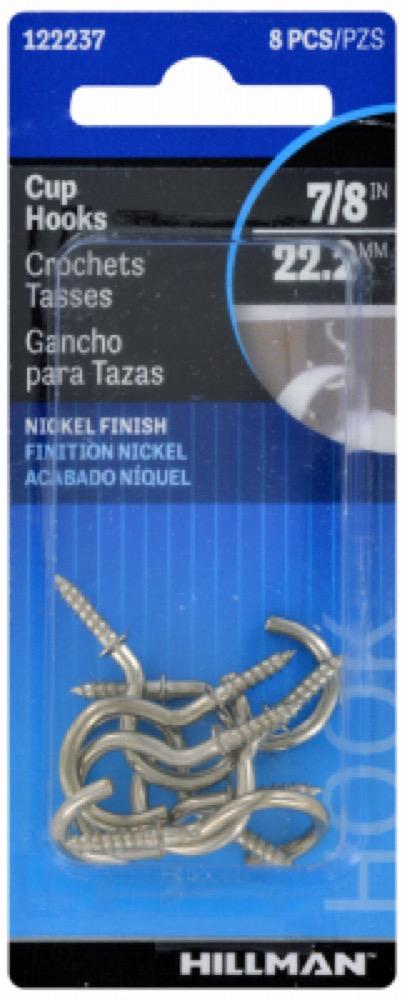 8PK 7/8" NI C Hooks