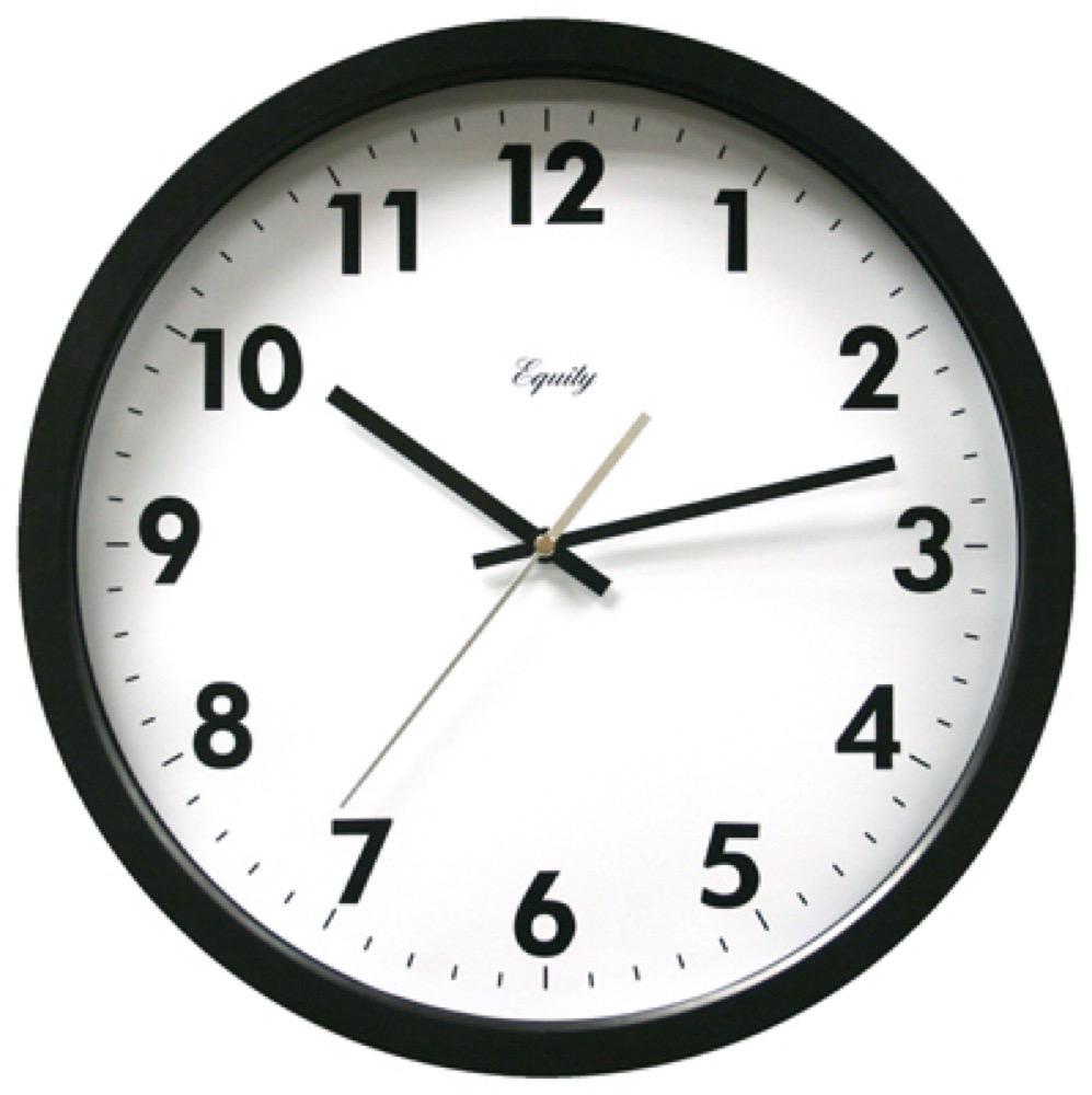 14" BLK Comm Wall Clock
