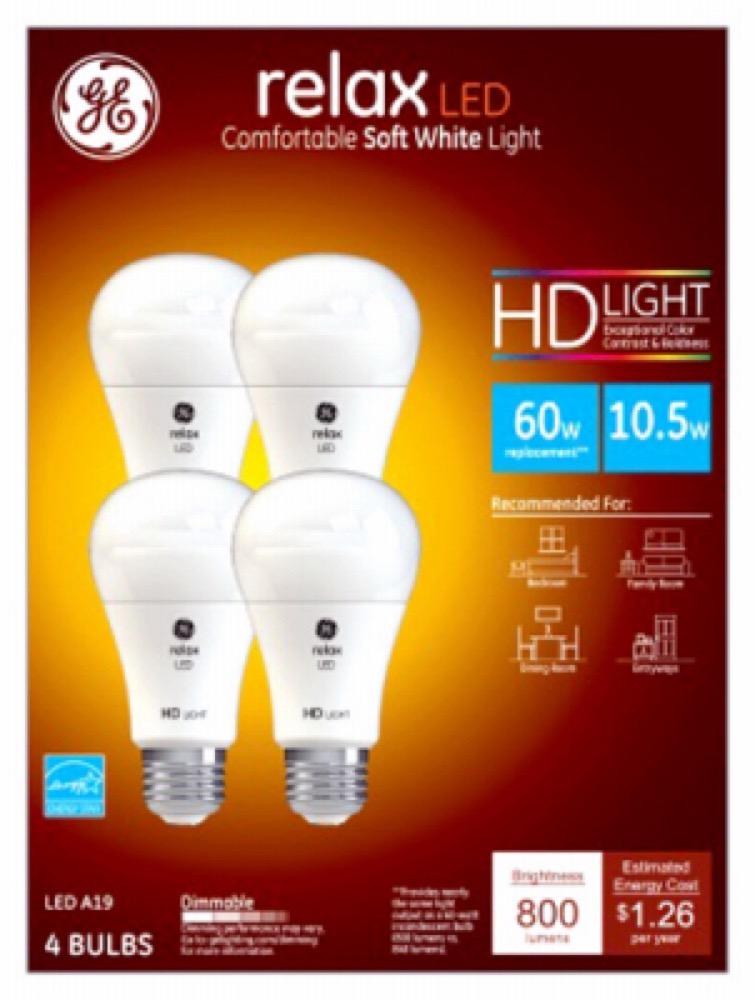 GE 4PK 10.5W SWA19 Bulb