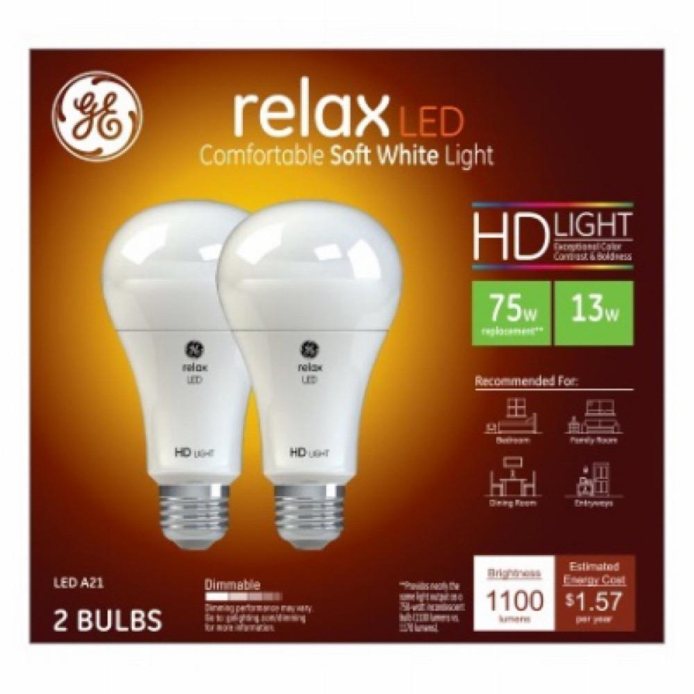 GE 2PK 13W SW A21 Bulb