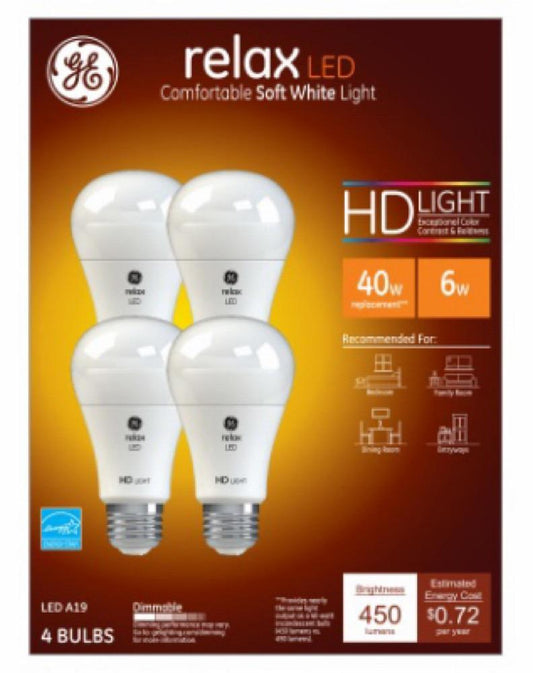 GE 4PK 6W SW A19 Bulb