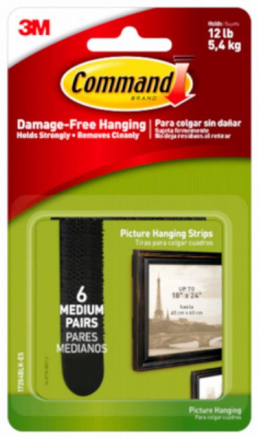 6CT BLK Pic Hang Strips