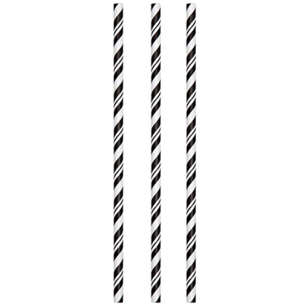 24CT BLK Paper Straws