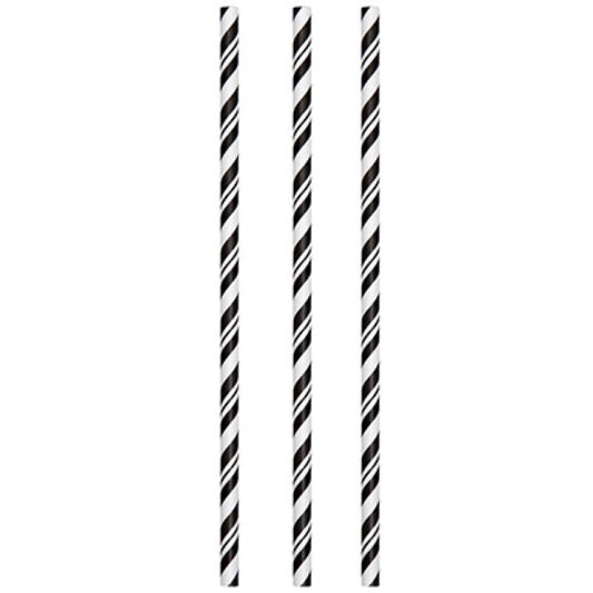 24CT BLK Paper Straws