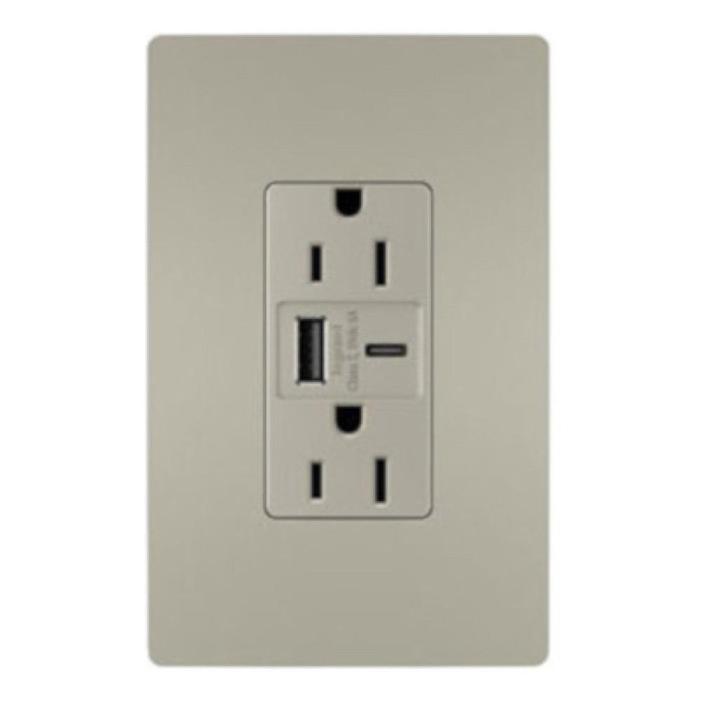 15A NI A/C USB Plate