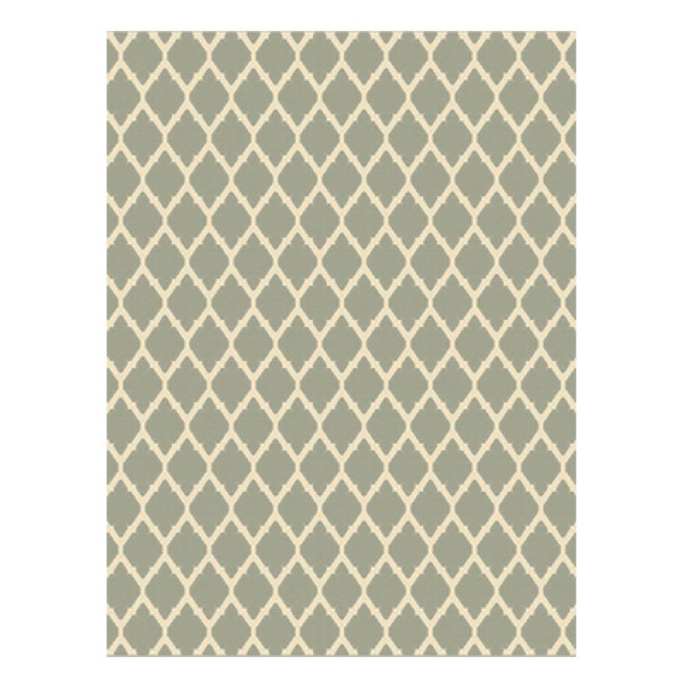 8x10GRY/WHT Trellis Rug